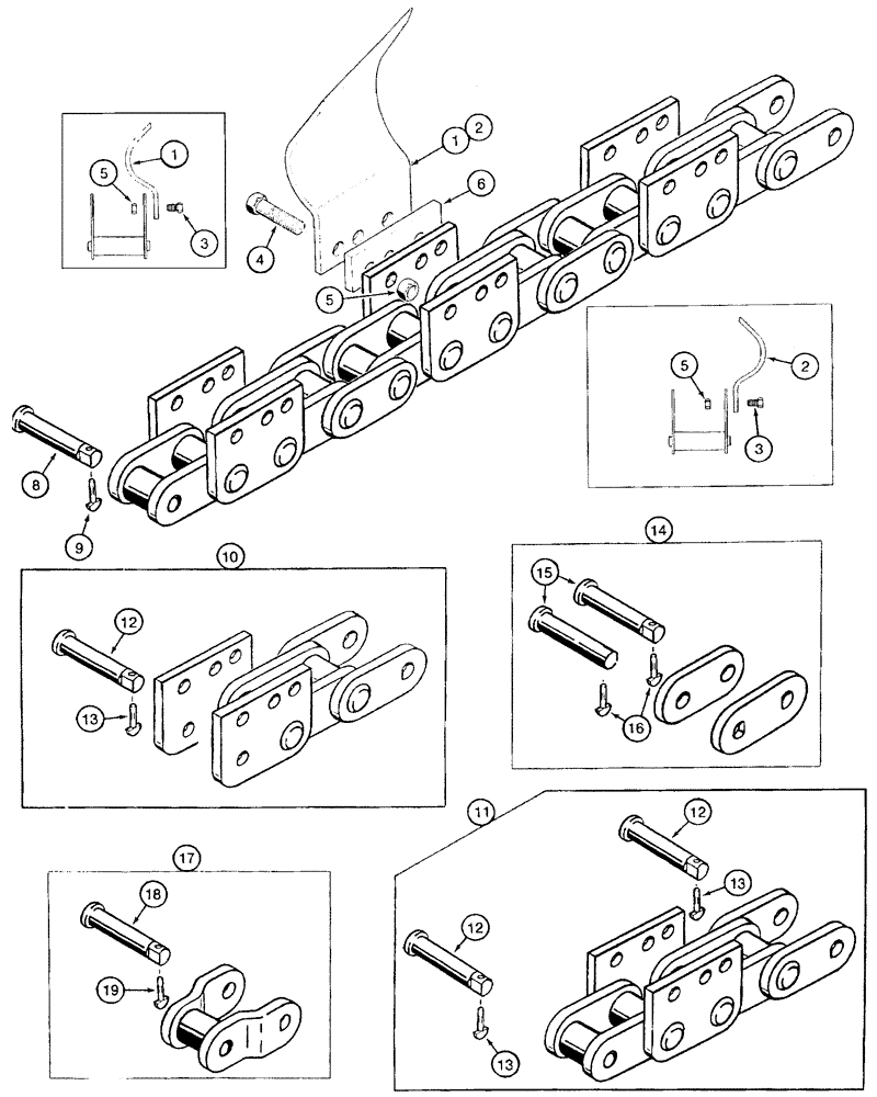 Схема запчастей Case TF300B - (09-15) - CHAINS DIGGING TEETH (09) - CHASSIS/ATTACHMENTS