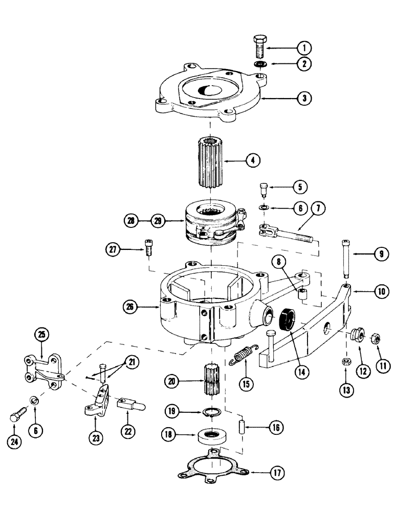 Схема запчастей Case 980 - (140) - SWING BRAKE, (USED WITH SERIAL NUMBER 6203000 THRU 6203190) (07) - HYDRAULIC SYSTEM