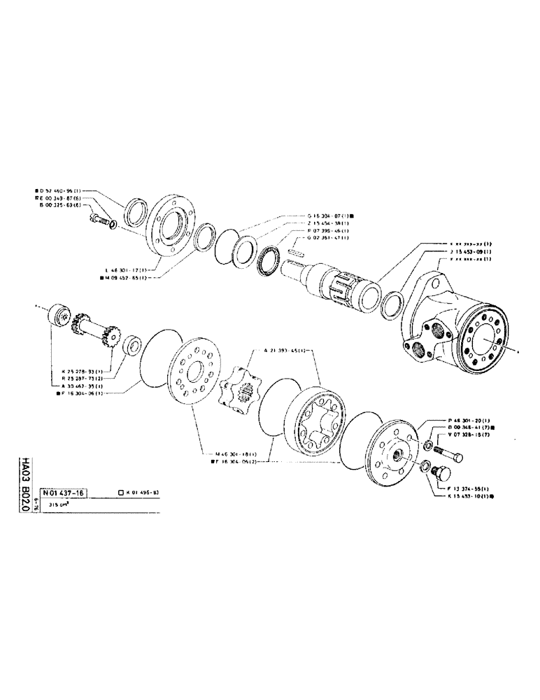 Схема запчастей Case 75P - (077) - HYDRAULIC MOTOR 315 CM³ (07) - HYDRAULIC SYSTEM