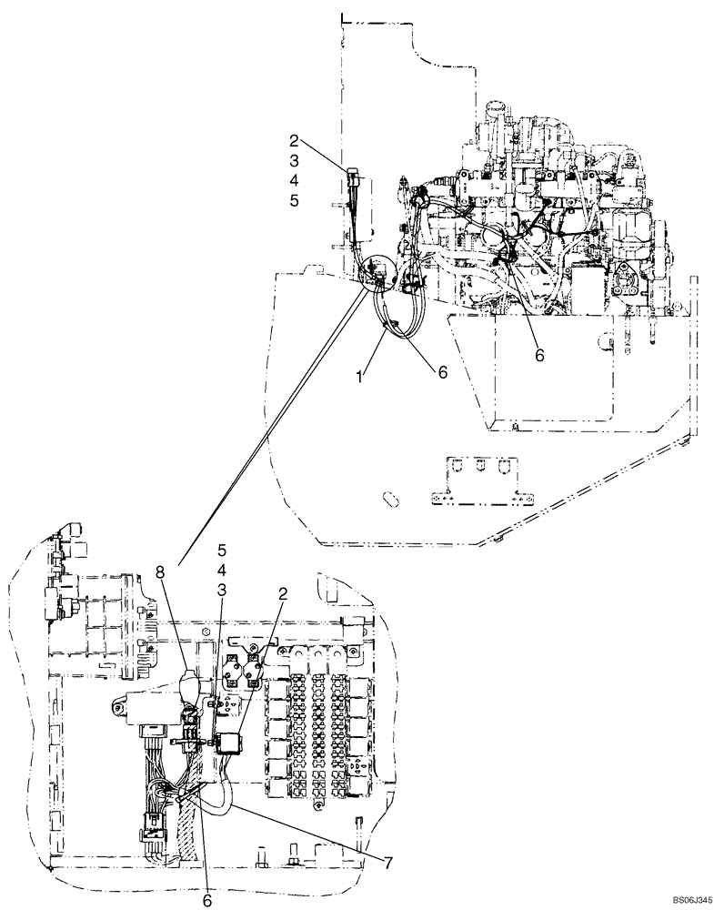 Схема запчастей Case 521D - (04-15C) - HARNESS - GRID HEATER - IF USED (04) - ELECTRICAL SYSTEMS