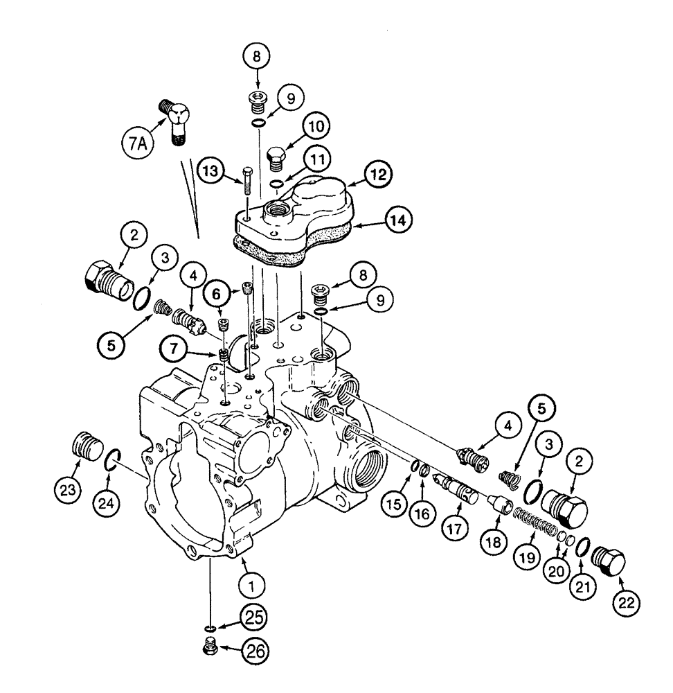 Схема запчастей Case 40XT - (06-11) - PUMP, TANDEM (REAR) 404281A1 (06) - POWER TRAIN