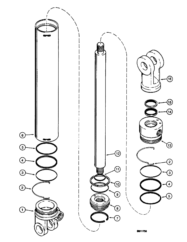 Схема запчастей Case 660 - (8-072) - BACKHOE STABILIZER CYLINDER - 101643A1 (08) - HYDRAULICS