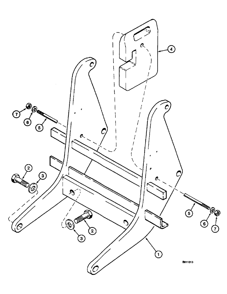 Схема запчастей Case 660 - (9-014) - FRONT COUNTERWEIGHTS (09) - CHASSIS/ATTACHMENTS