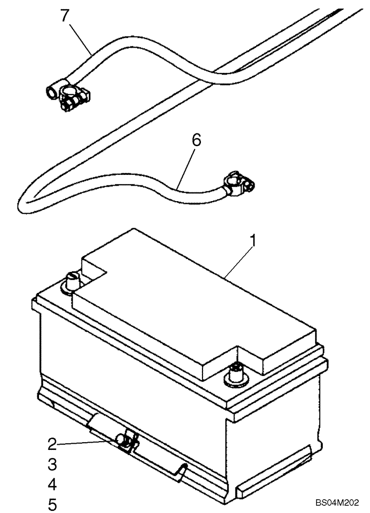 Схема запчастей Case 410 - (04-04) - BATTERY - CABLES (04) - ELECTRICAL SYSTEMS