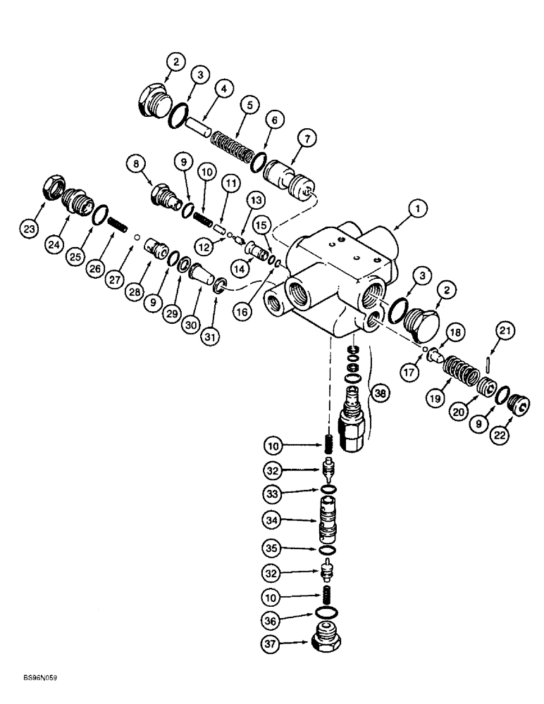 Схема запчастей Case 621B - (7-21A) - BRAKE ACCUMULATOR VALVE, 232531A1 (07) - BRAKES