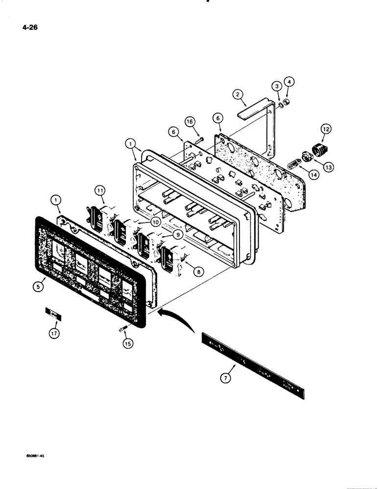 Схема запчастей Case W20C - (4-026) - INSTRUMENT CLUSTER (04) - ELECTRICAL SYSTEMS