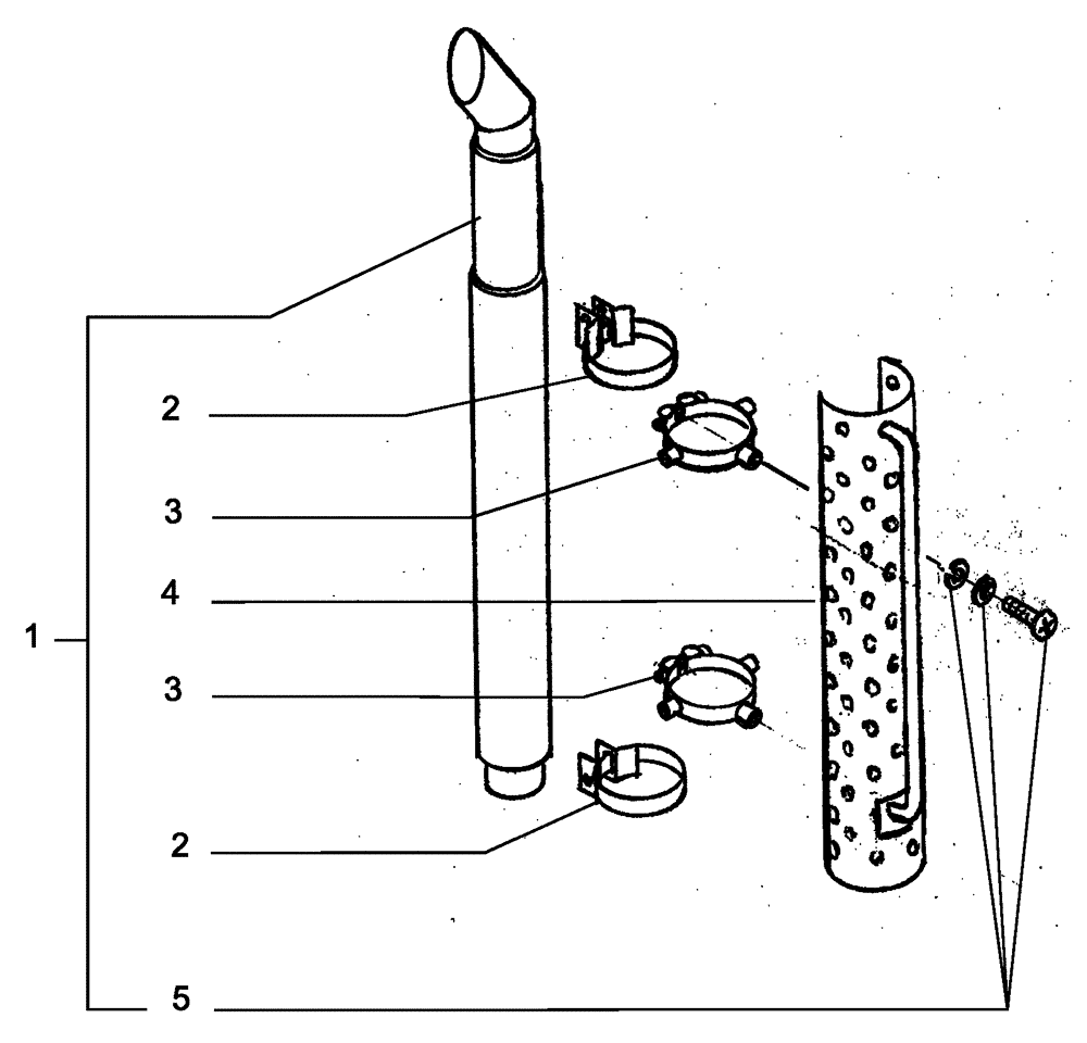 Схема запчастей Case 330 - (08A00010624[02]) - EXHAUST MANIFOLD (01) - ENGINE