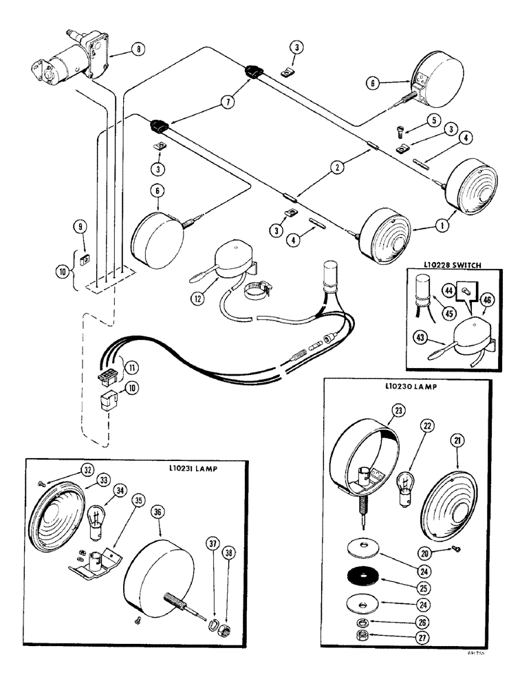 Схема запчастей Case W10B - (246) - TURN SIGNALS, PRIOR TO LOADER SERIAL NUMBER 9807379 (04) - ELECTRICAL SYSTEMS