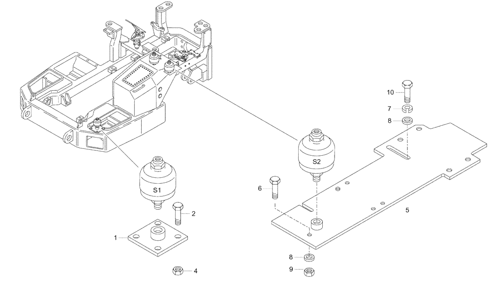 Схема запчастей Case 330 - (47A03001657[01]) - HYDRAULIC CIRCUIT BRAKE SYSTEM - ACCUMULATOR CLAMPING (09) - Implement / Hydraulics / Frame / Brakes