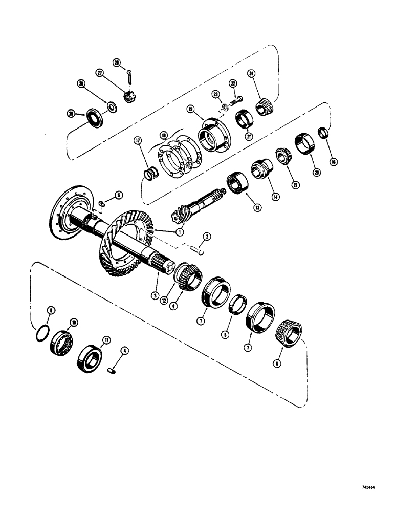 Схема запчастей Case 800 - (286) - GEARMATIC WINCH, RING GEAR, PINION AND SHAFT (05) - UPPERSTRUCTURE CHASSIS