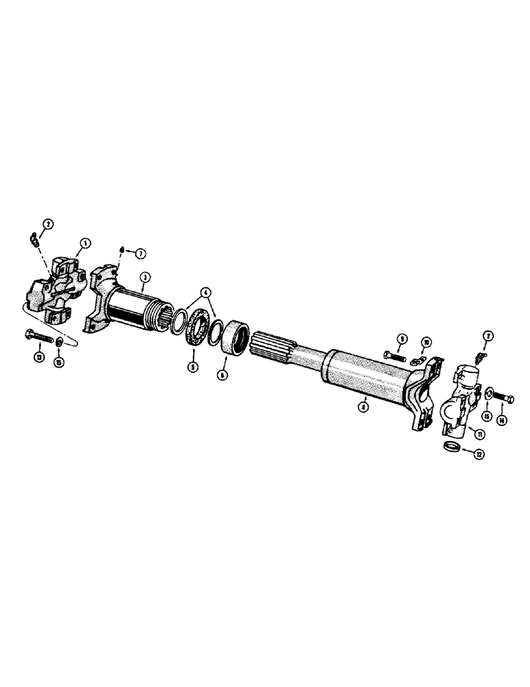 Схема запчастей Case W8B - (190) - A19079 REAR AXLE DRIVE SHAFT (04) - UNDERCARRIAGE