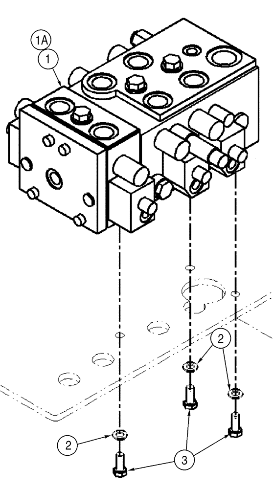 Схема запчастей Case 521D - (08-24) - VALVE, CONTROL - MOUNTING (08) - HYDRAULICS