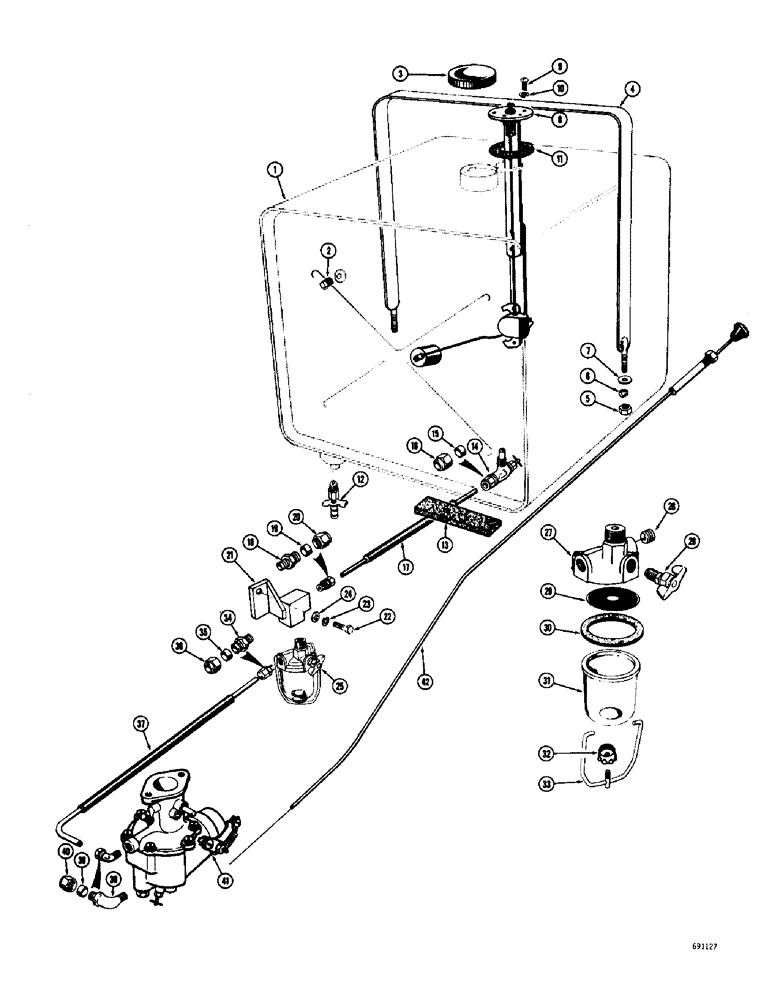 Схема запчастей Case W10C - (144) - FUEL TANK, GAS ENGINE (03) - FUEL SYSTEM