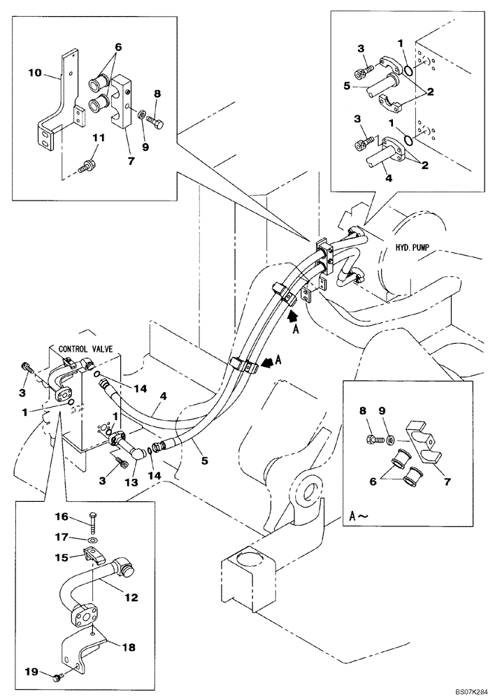 Схема запчастей Case CX225SR - (08-09) - HYDRAULICS - CONTROL VALVE SUPPLY (08) - HYDRAULICS