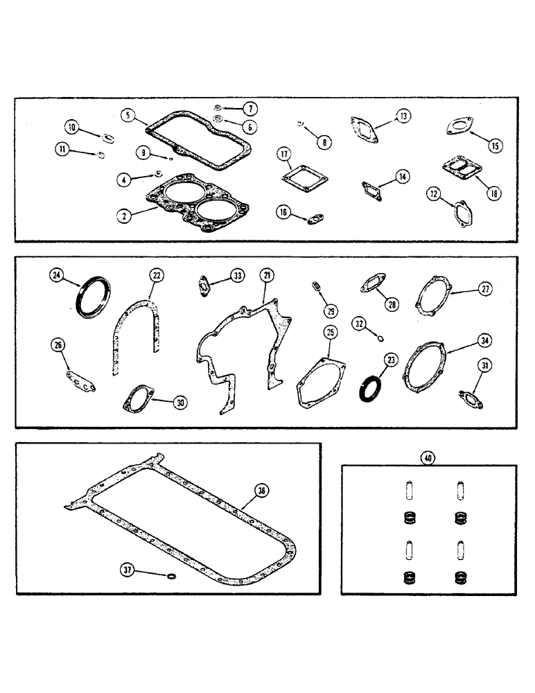 Схема запчастей Case 336B - (30) - ENGINE GASKET KITS, 336BD & 336BDT DIESEL ENGINES 