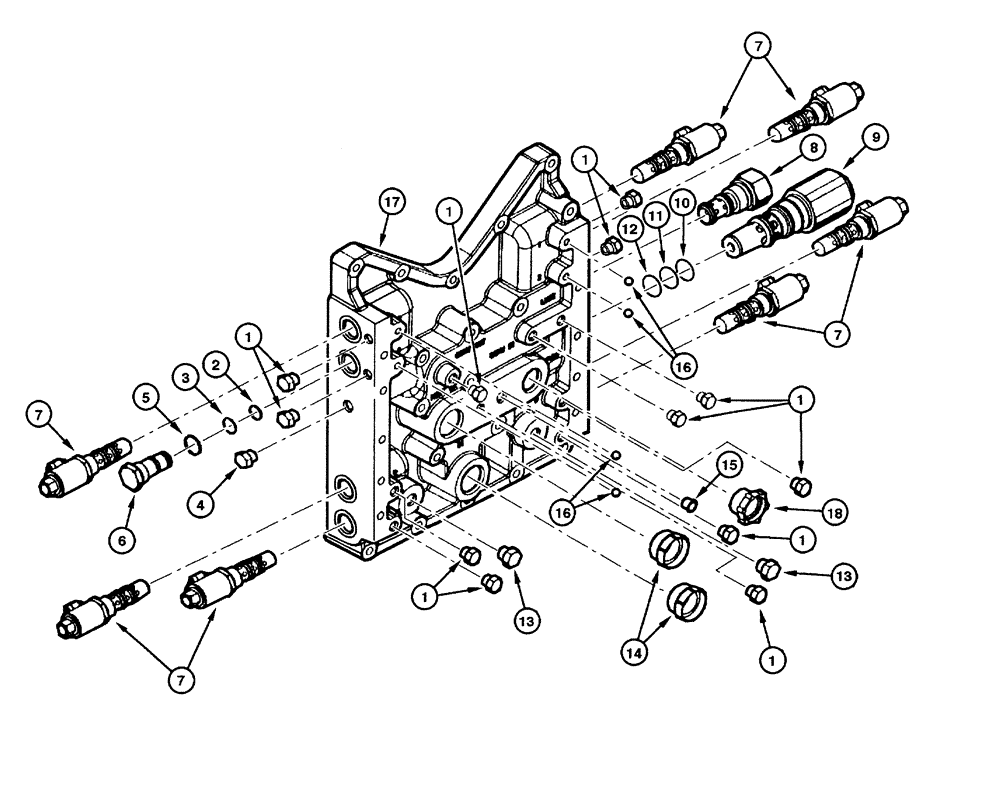 Схема запчастей Case 845 - (06.17[00]) - TRANSMISSION - CONTROL VALVE COMPONENTS (06) - POWER TRAIN