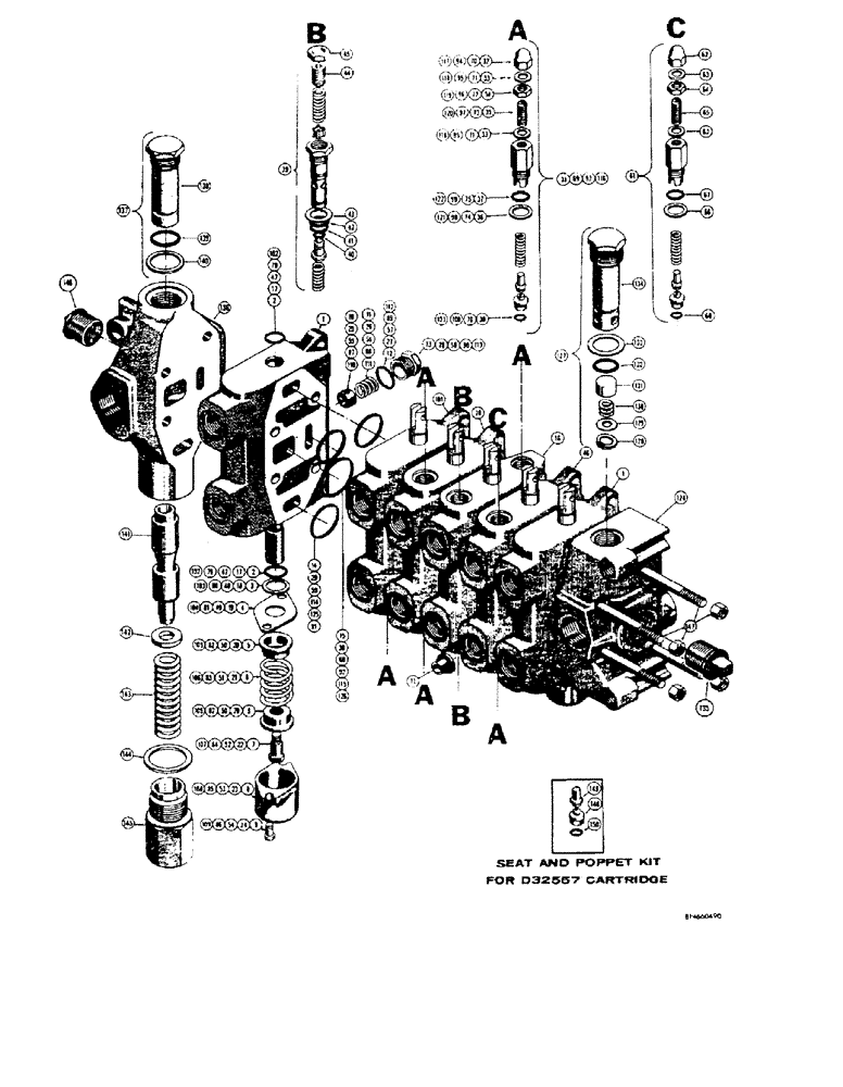 Схема запчастей Case 32S - (125A) - 32-S BACKHOE VALVE D36658 