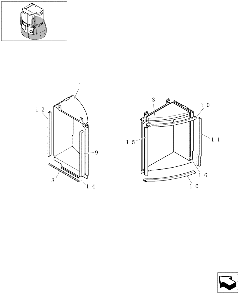 Схема запчастей Case CX27B - (1.300[06]) - GUARDS (01) - Section 1