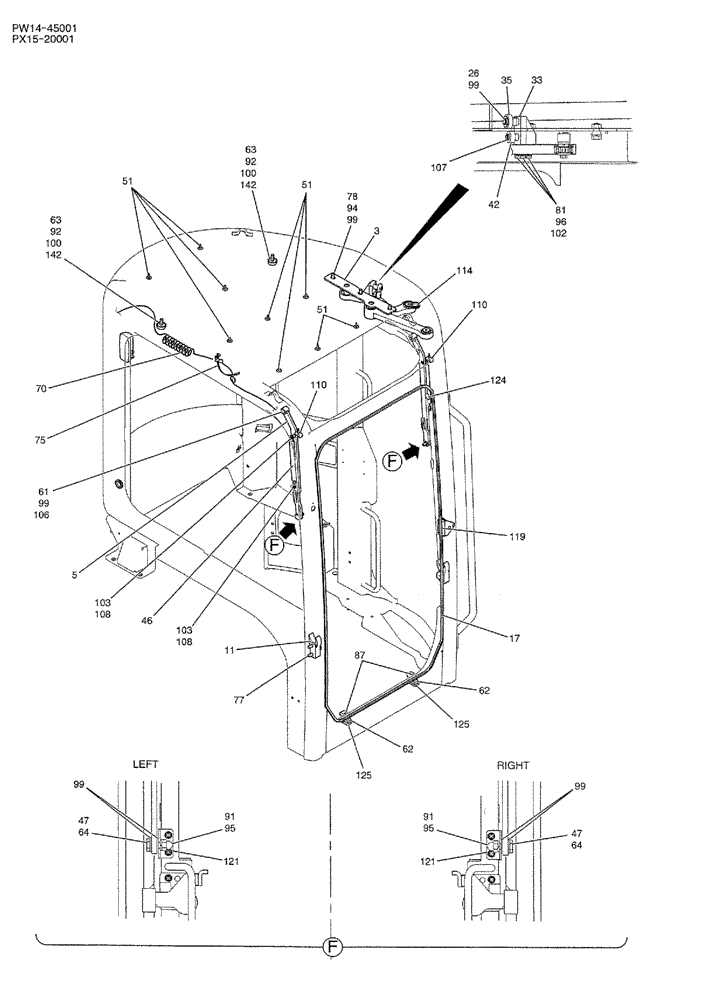 Схема запчастей Case CX36B - (01-048) - CAB ASSY (05) - SUPERSTRUCTURE