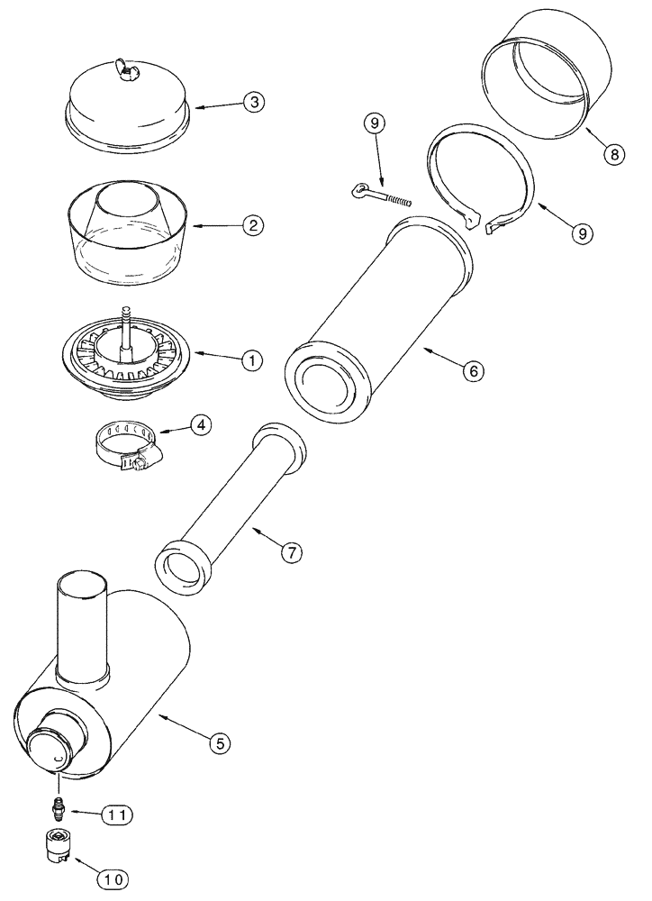 Схема запчастей Case 750H - (02-06) - AIR CLEANER ASSY PRECLEANER ASSY (02) - ENGINE