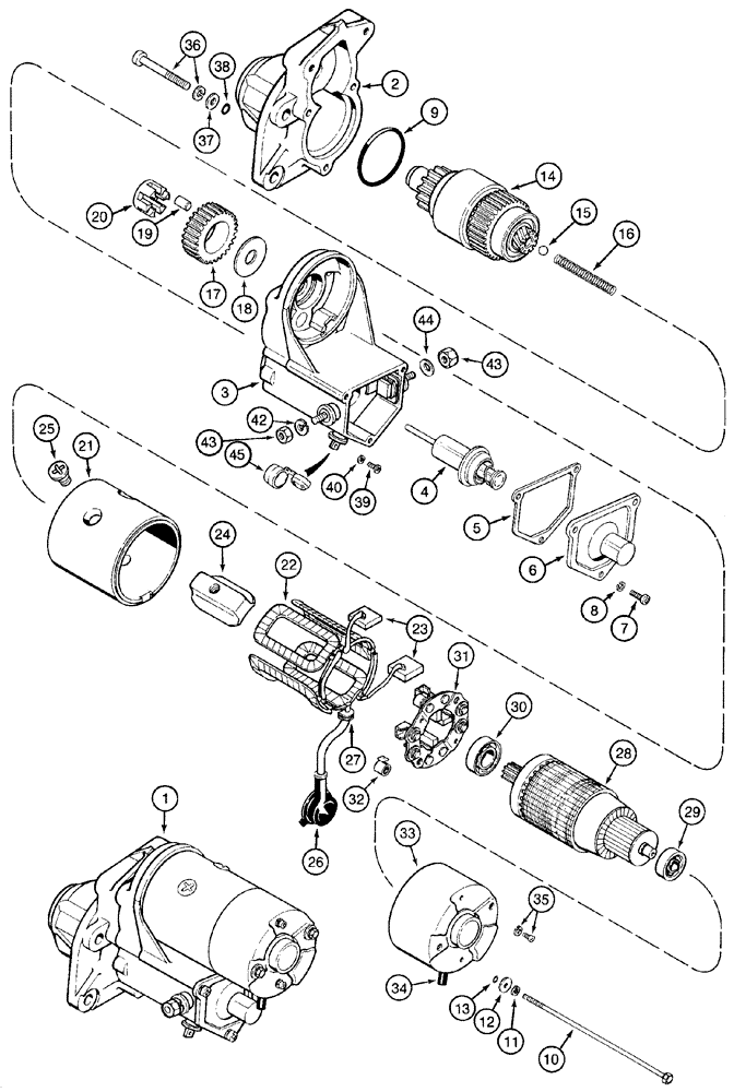 Схема запчастей Case 750H - (04-01) - STARTER ASSY (04) - ELECTRICAL SYSTEMS