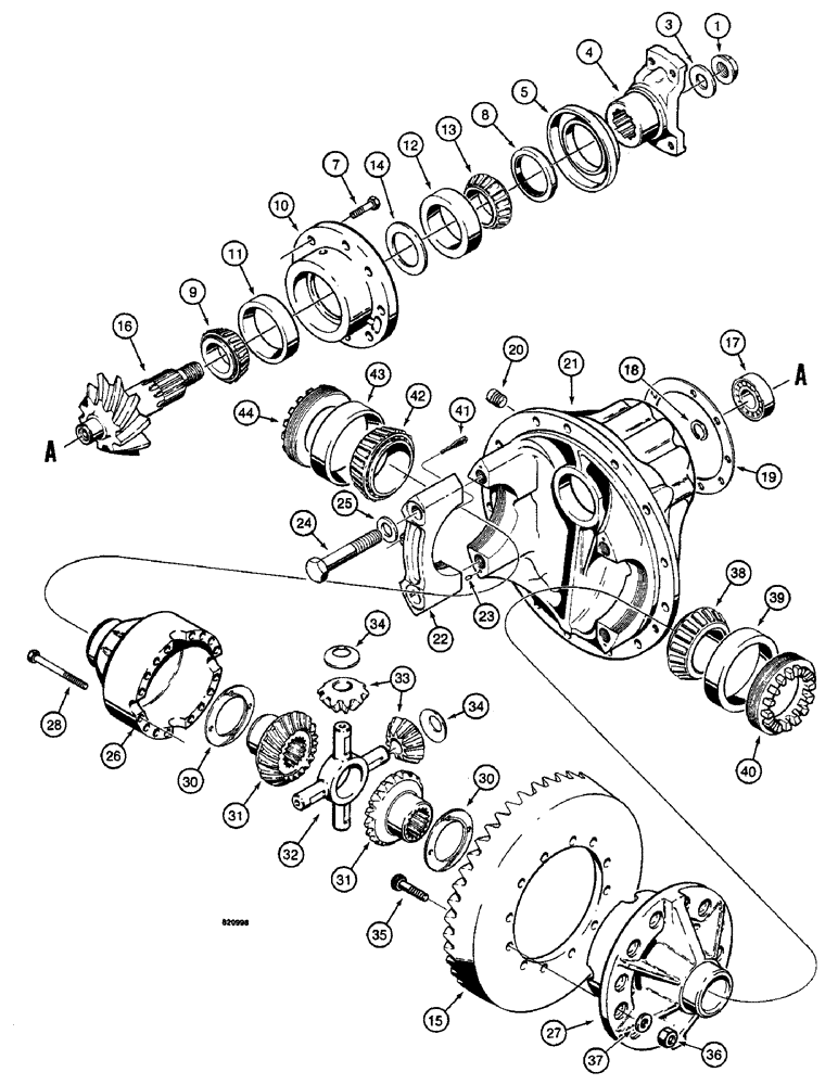 Схема запчастей Case W14 - (348) - DIFFERENTIALS, L73964, L73965, L76803, L76804, L77964 (06) - POWER TRAIN