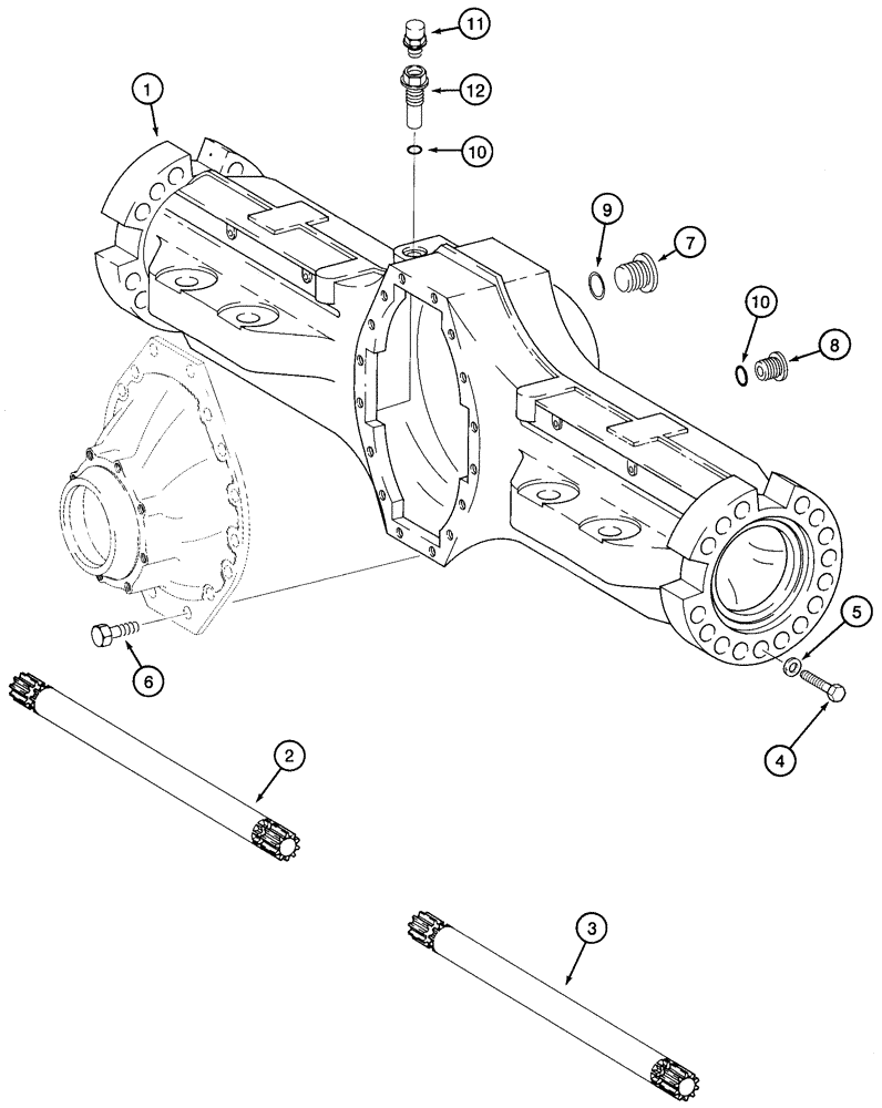 Схема запчастей Case 821C - (06-33) - AXLE, REAR HOUSING -JEE0123402 (06) - POWER TRAIN