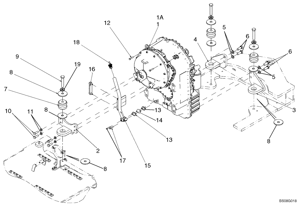 Схема запчастей Case 621E - (06-01) - MOUNTING - TRANSMISSION - TRANSMISSION FILL TUBE (06) - POWER TRAIN