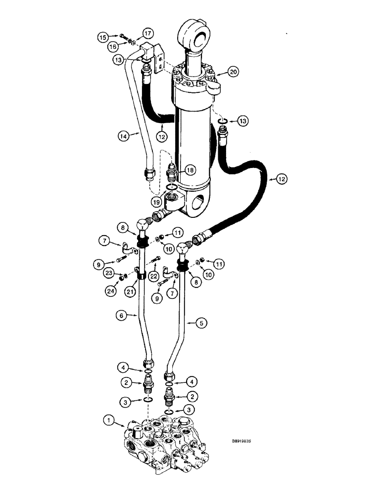 Схема запчастей Case 821B - (8-14) - HYDRAULIC CIRCUIT, LOADER BUCKET (08) - HYDRAULICS