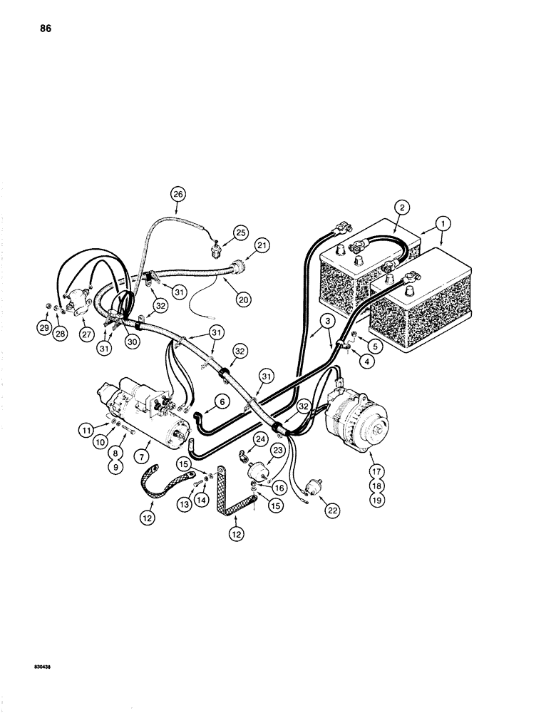 Схема запчастей Case 1280 - (086) - CASE ENGINE ELECTRICAL SYSTEM (06) - ELECTRICAL SYSTEMS