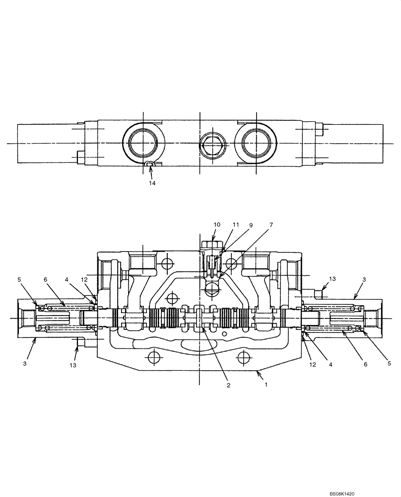 Схема запчастей Case CX50B - (07-006) - VALVE ASSY, CONTROL (SERVICE) (PH30V00059F1) ELECTRICAL AND HYDRAULIC COMPONENTS