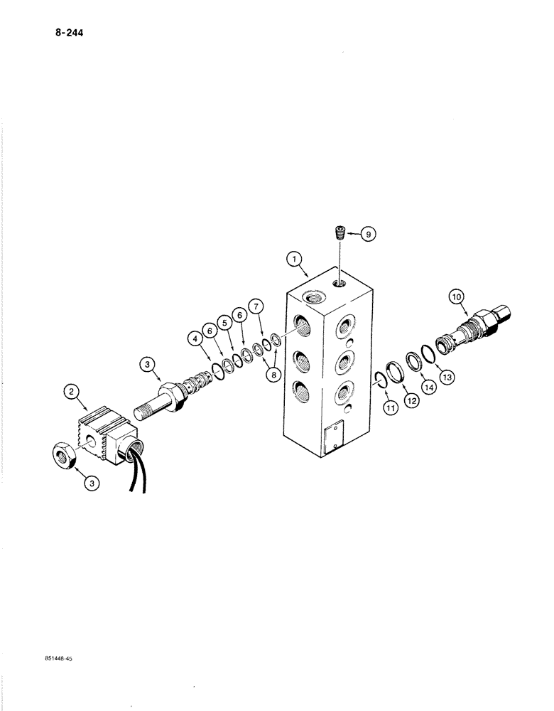 Схема запчастей Case 1080B - (8-244) - SOLENOID CONTROL VALVE (08) - HYDRAULICS