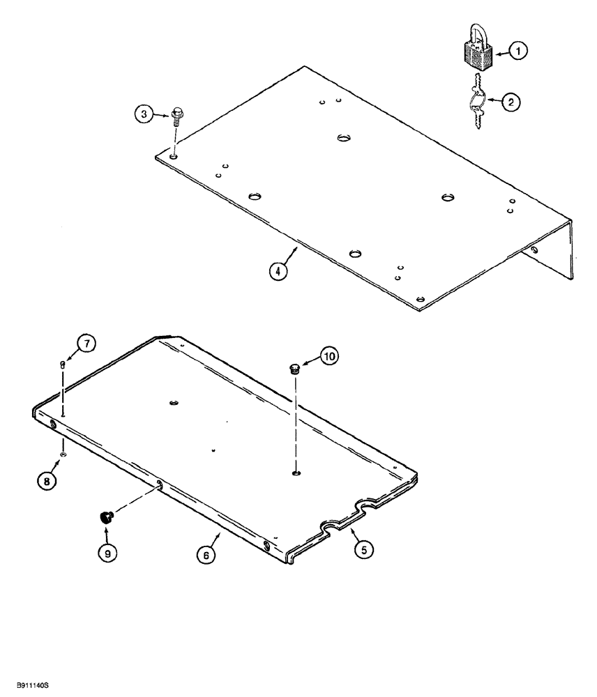 Схема запчастей Case 850G - (9-20) - BATTERY COVER AND SEAT MOUNTING PLATE (05) - UPPERSTRUCTURE CHASSIS