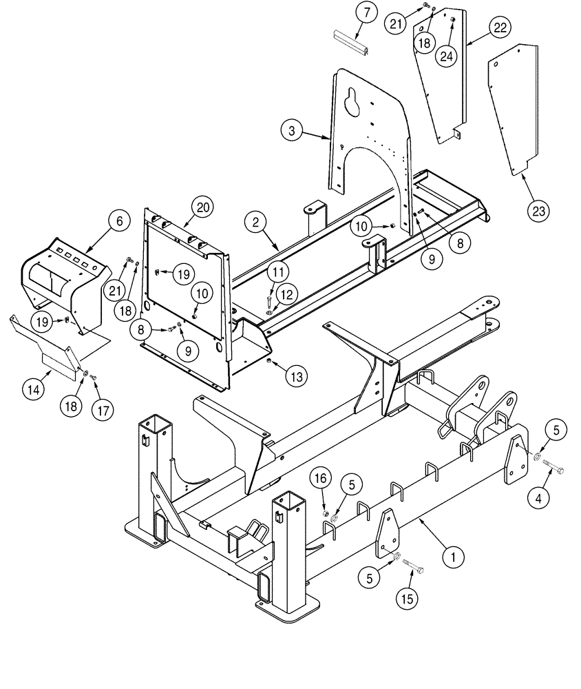 Схема запчастей Case 6030 - (09-17) - CHASSIS COVERS (09) - CHASSIS/ATTACHMENTS