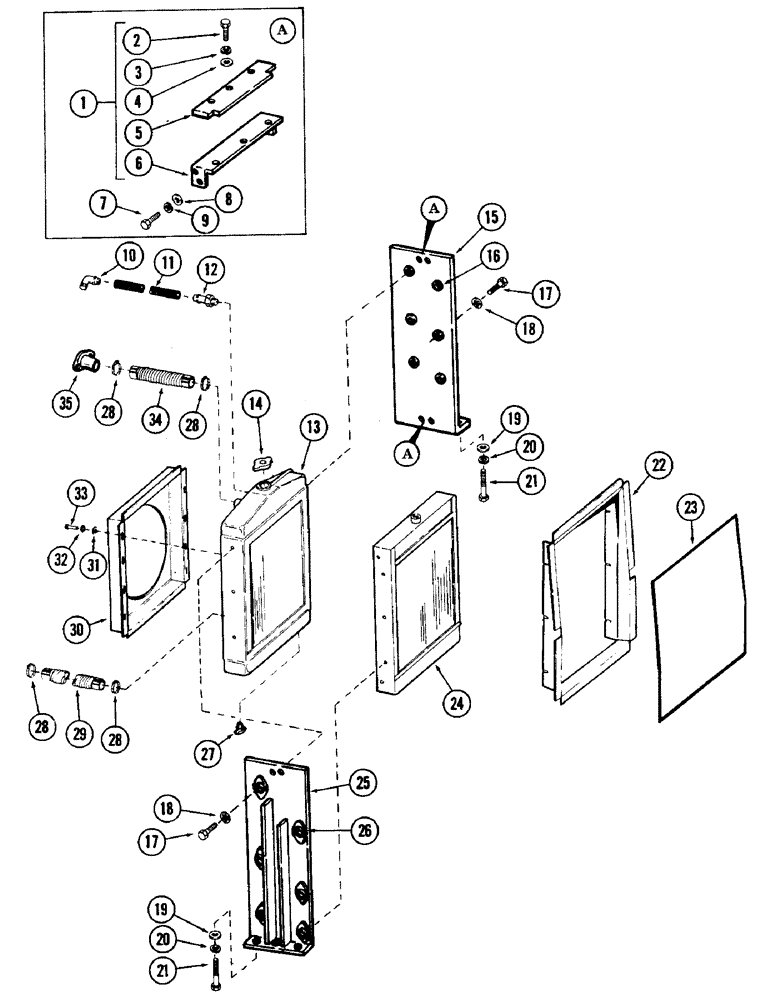 Схема запчастей Case 40 - (080) - RADIATOR, OIL COOLER AND HOSES FOR: DETROIT DIESEL 4-71 ENGINE. (10) - ENGINE