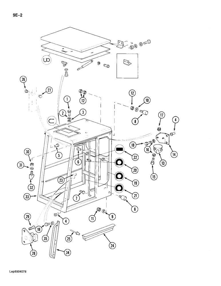 Схема запчастей Case 688 - (9E-02) - CAB, CAB FRAME AND RELATED PARTS (09) - CHASSIS