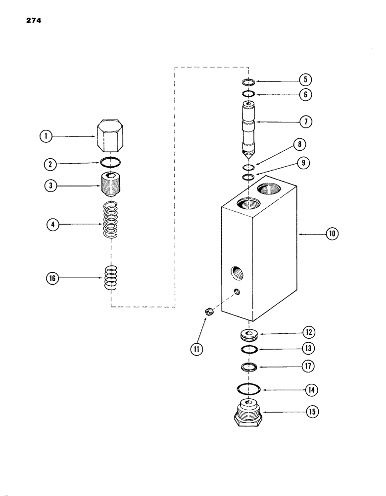 Схема запчастей Case 980B - (274) - POWER SENSING RELIEF VALVE (07) - HYDRAULIC SYSTEM