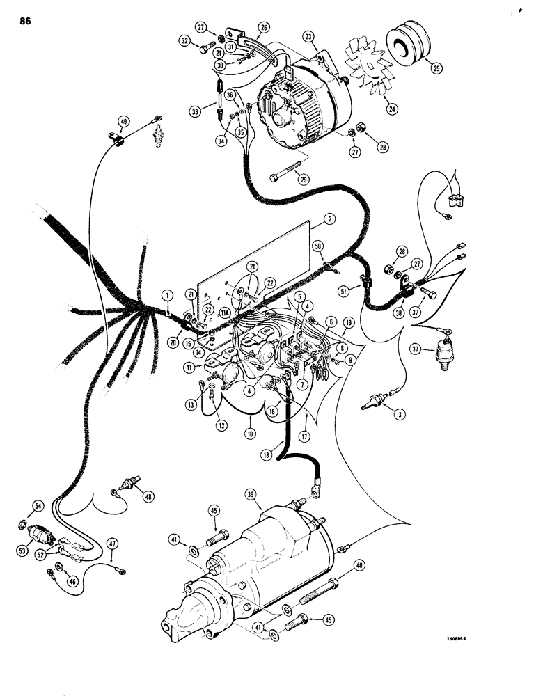 Схема запчастей Case 680G - (086) - ELECTRICAL SYSTEM, FRONT HARNESS AND CONNECTIONS (04) - ELECTRICAL SYSTEMS