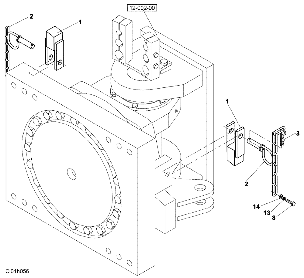 Схема запчастей Case SV223 - (12-004-00[01]) - LOCKING - LINKAGE (12) - Chassis/Attachments