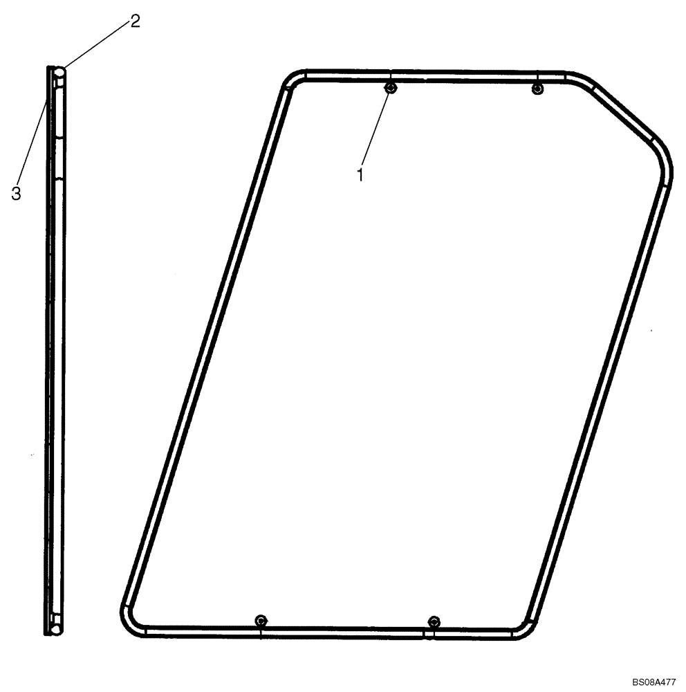 Схема запчастей Case 465 - (09-31B) - SIDE WINDOW, EXTERIOR - RH (09) - CHASSIS