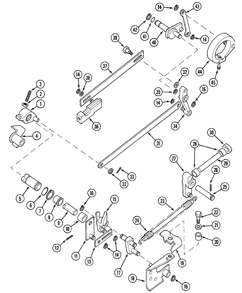 Схема запчастей Case 380B - (8-34) - DRAFT CONTROL - INTERNAL CONTROL LINKAGE (08) - HYDRAULICS