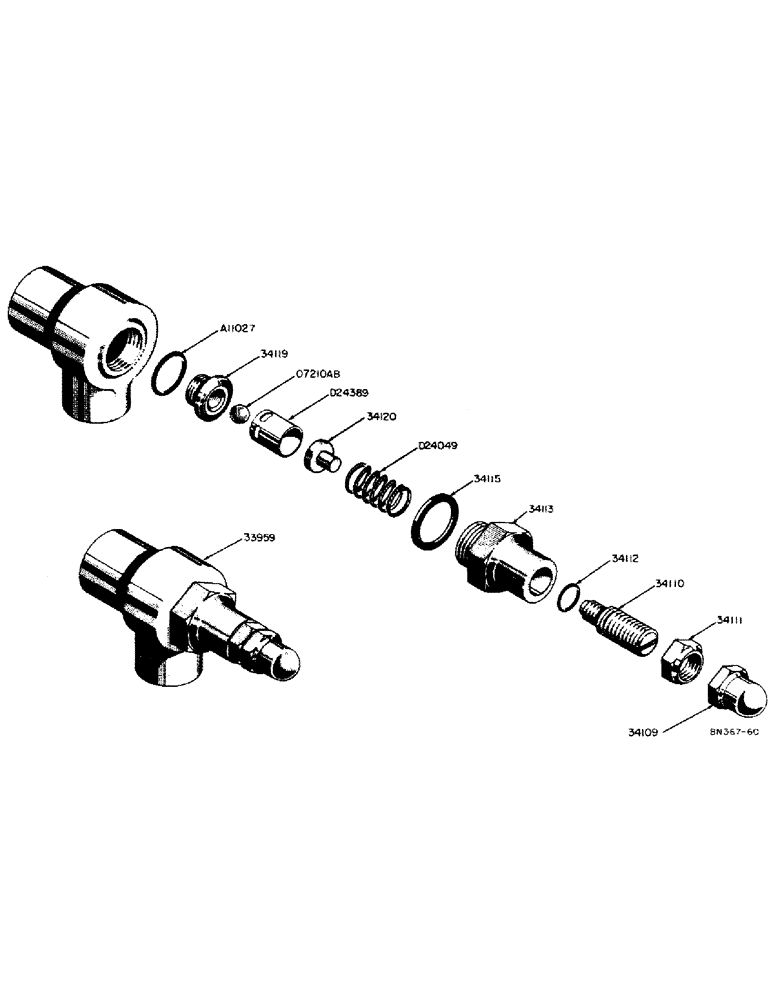 Схема запчастей Case 310 - (28) - 33959 SPECIAL RELIEF VALVE 