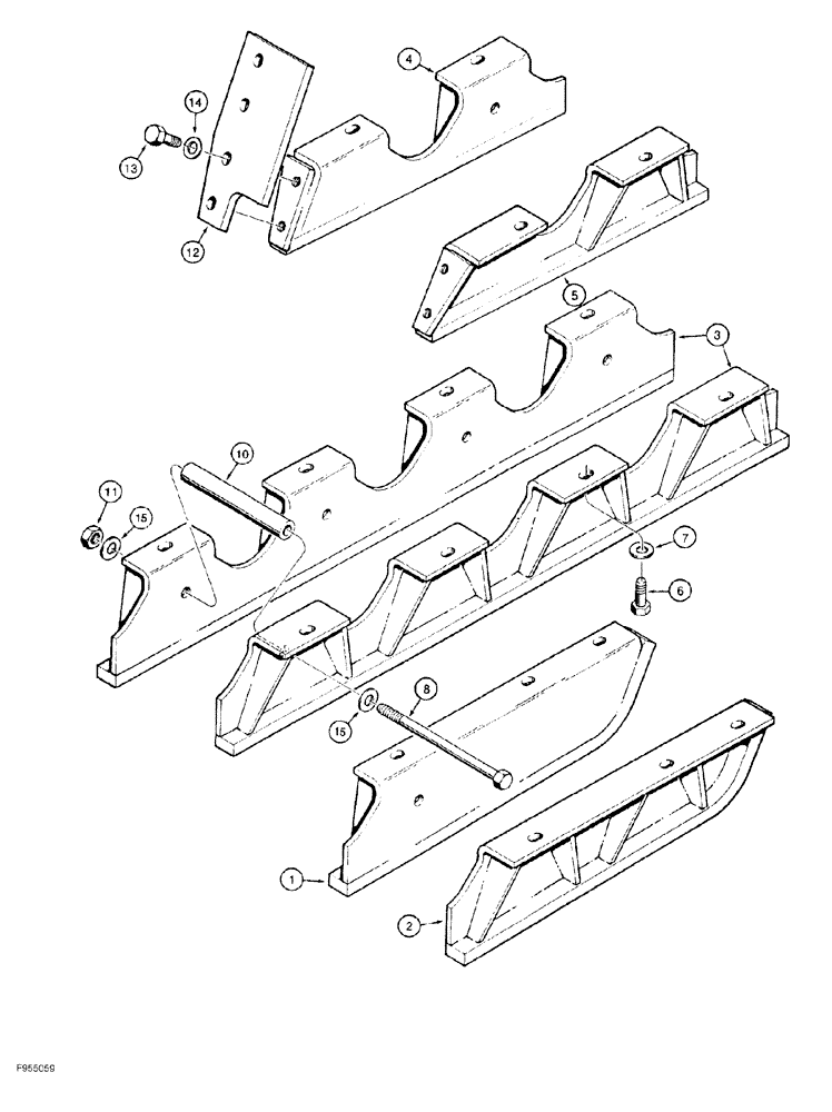 Схема запчастей Case 550G - (5-10) - TRACK GUARDS (04) - UNDERCARRIAGE