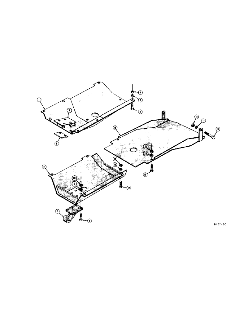 Схема запчастей Case 320 - (084) - PULL HOOK, CRANKCASE GUARD, AND TRANSMISSION GUARD (05) - UPPERSTRUCTURE CHASSIS