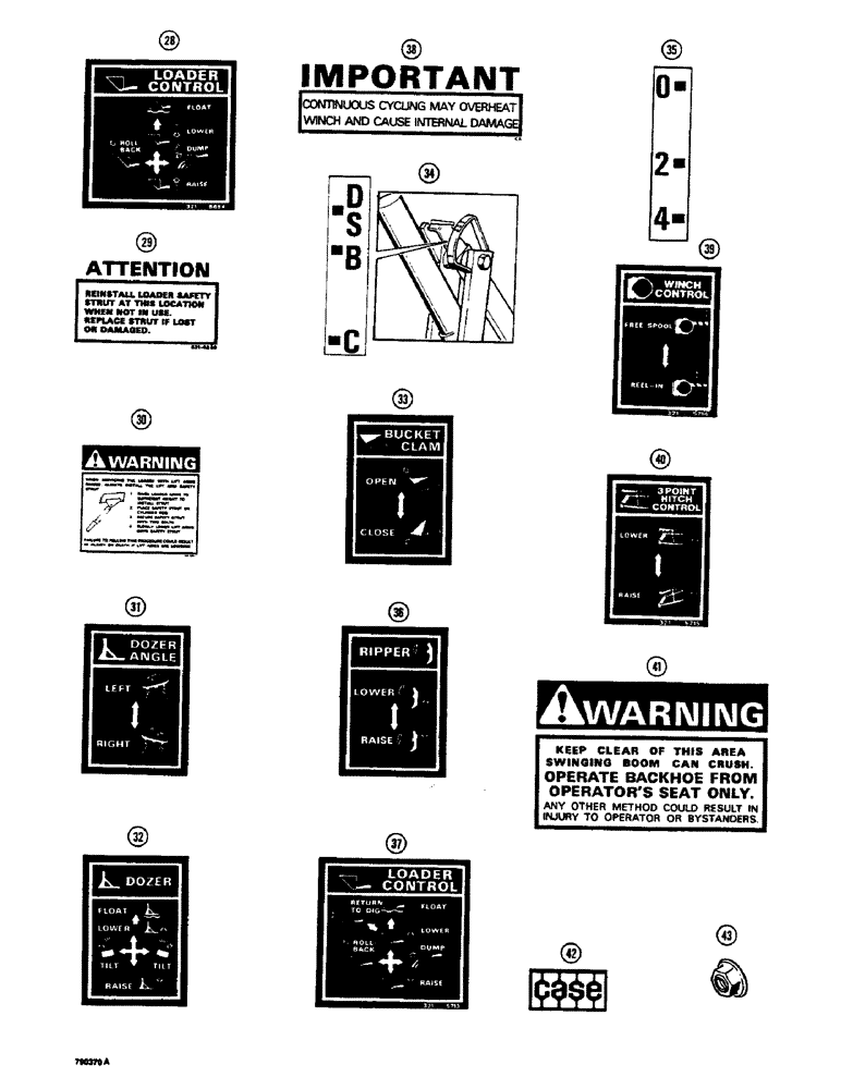 Схема запчастей Case 350B - (310) - DECALS (05) - UPPERSTRUCTURE CHASSIS