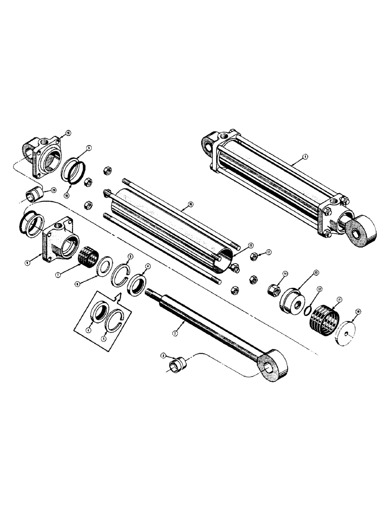 Схема запчастей Case 420 - (226) - 38464 BACKHOE HYDRAULIC STABILIZER CYLINDERS (07) - HYDRAULIC SYSTEM