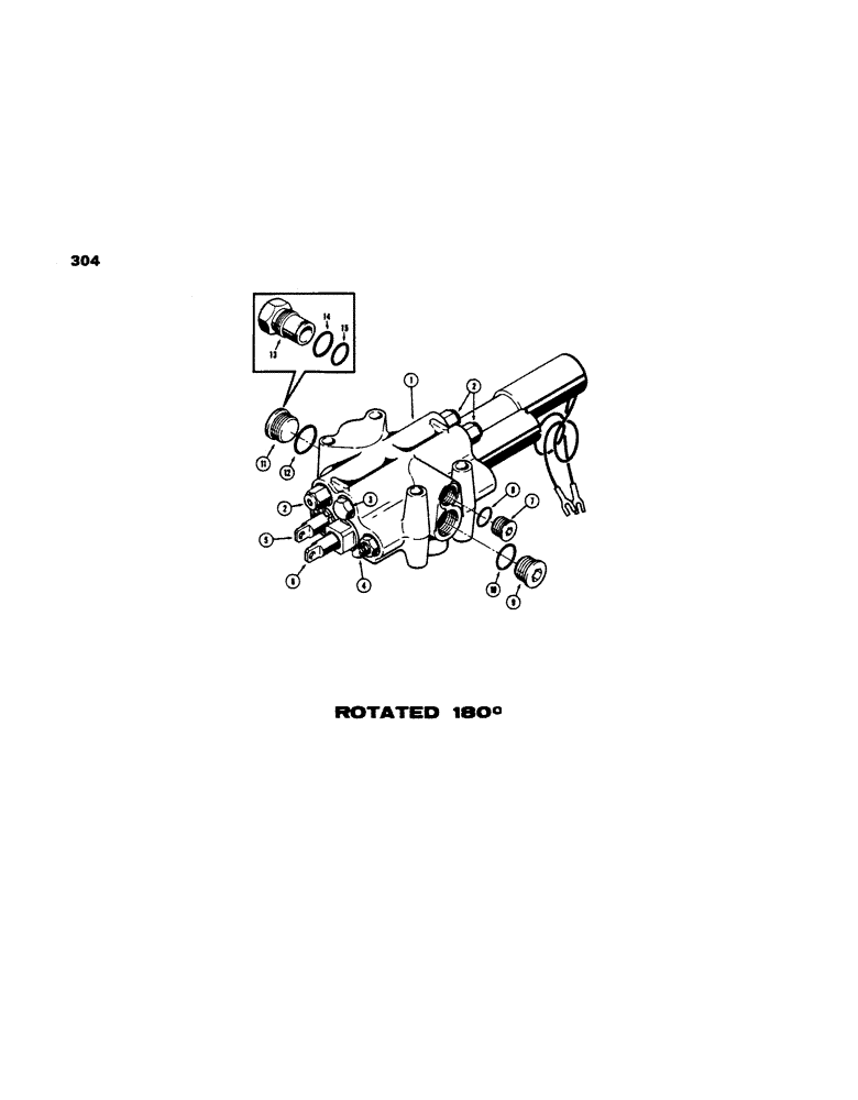 Схема запчастей Case 450 - (304) - D44215 LOADER CONTROL VALVE (2 SPOOL), USED ON MODELS WITH RETURN-TO-DIG FEATURE (07) - HYDRAULIC SYSTEM