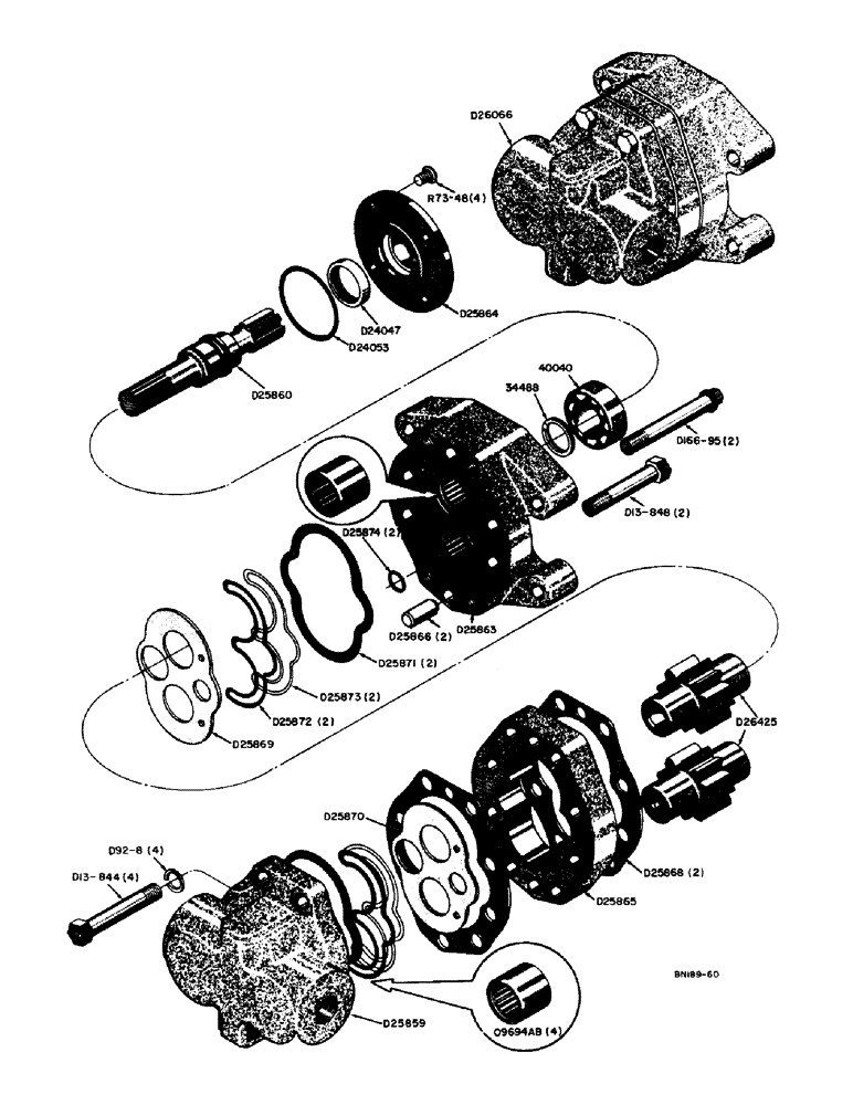 Схема запчастей Case 310 - (68) - D26066 HEAVY DUTY HYDRAULIC PUMP (19 G.P.M.) 