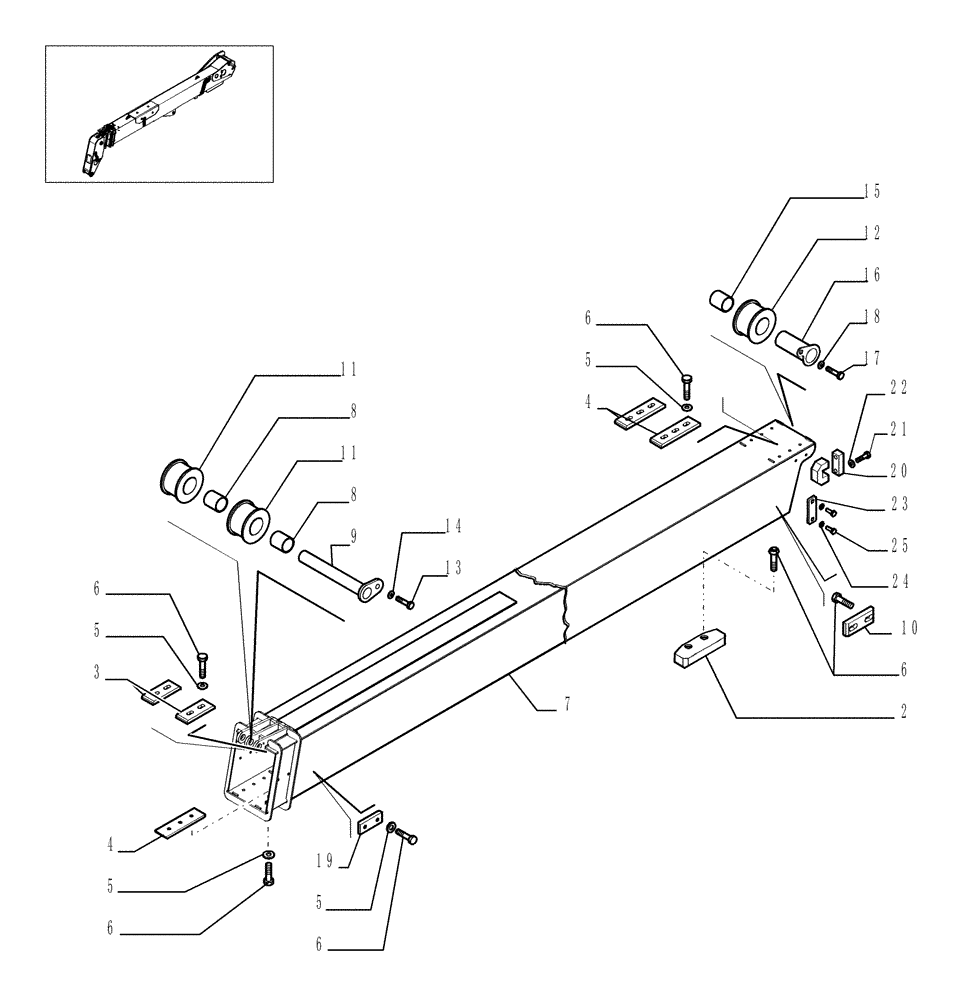 Схема запчастей Case TX945 - (9.80092B[02]) - TELESCOPIC ARM FOR 4 FUNCTIONS (45 FEET) - OPTIONAL CODE 749027241 (83) - TELESCOPIC SINGLE ARM