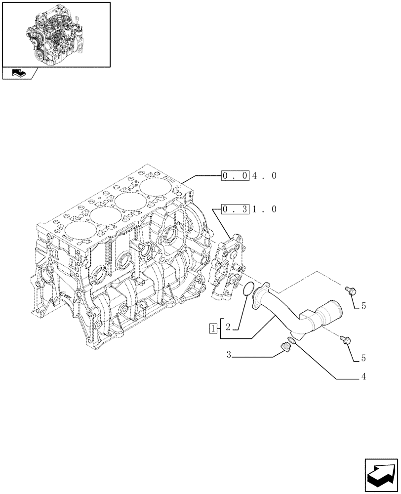 Схема запчастей Case 321E - (0.32.3/01) - PIPING - ENGINE COOLING SYSTEM (01) - ENGINE